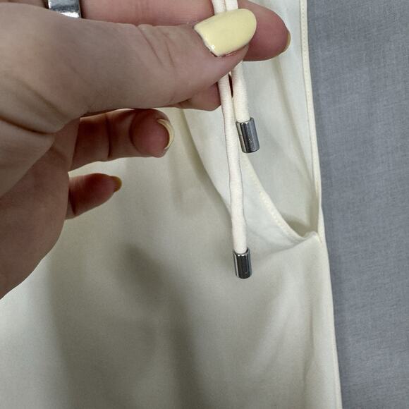 Theory Womens Top P / Small Cream 100% Silk Malkara Drawstring Modern Georgette - Picture 5 of 15